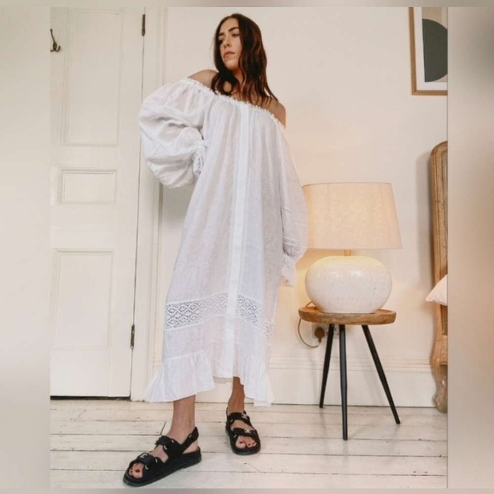 Sleeper Paloma 100% linen midi dress - Picture 3 of 15